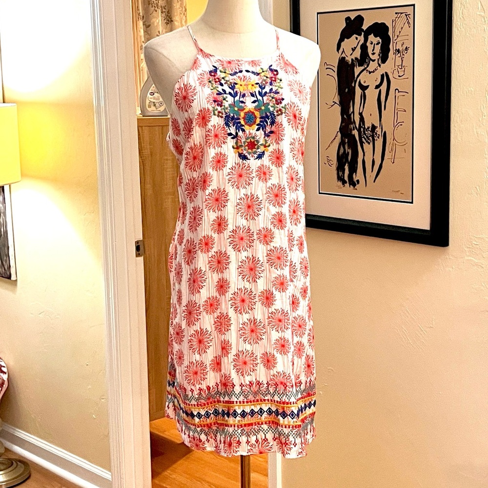 Anthro’s THML,Colorful Chiffon Dress, Lined,Halter,Exclt Cond,Size XXL - Picture 2 of 11